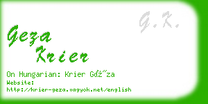 geza krier business card